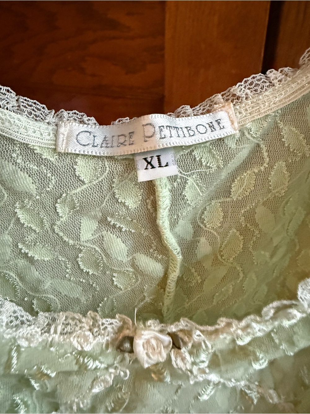 VINTAGE CLAIRE PETTIBONE Y2K Sheer Spaghetti Strap Tank Top Camisole Lace Trim - Picture 4 of 6